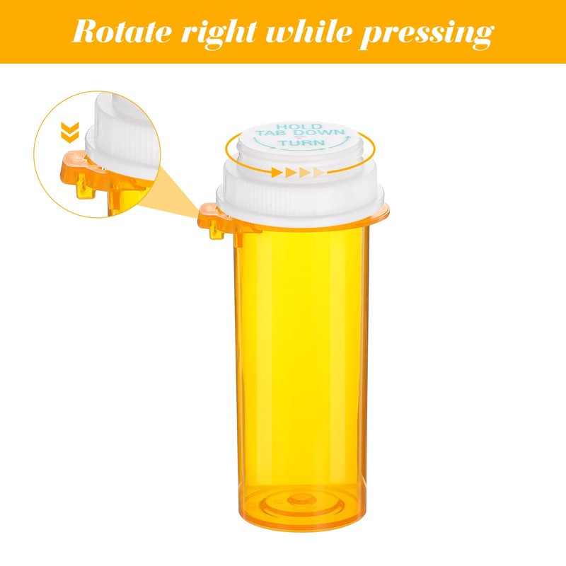 ElevateTech Empty Plastic Pill Bottles with Caps, Small Medicines Bottle