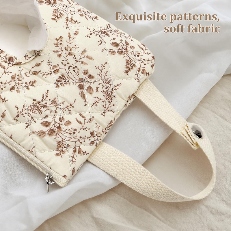 CEUTNIZ Quilted Baby Diaper and Wipes Pouch Portable Mommy Bag