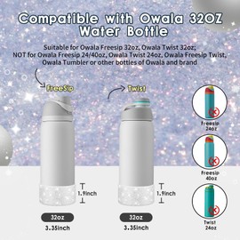 BKBY Protective Glitter Silicone Boot Compatible with Owala 24oz 32oz 40oz, Bling Cup Sleeve Bottom Bumper Cover Compatible with Owala FreeSip, Twist, or Flip Stainless Steel Water Bottles