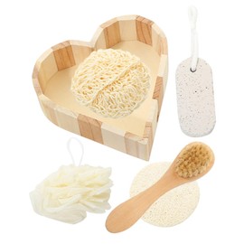 GLEAVI 1set Body Exfoliating Scrubber Versatile Skin Care Tools for Bathing Includes Pumice Stone Back Scrubber Soft Brush for Body Cleaning for