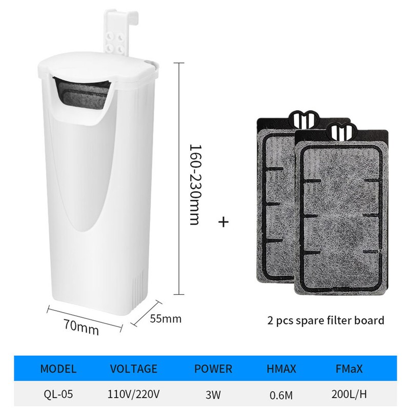 Small Water Filter For Turtle Tank 3w For Water Level