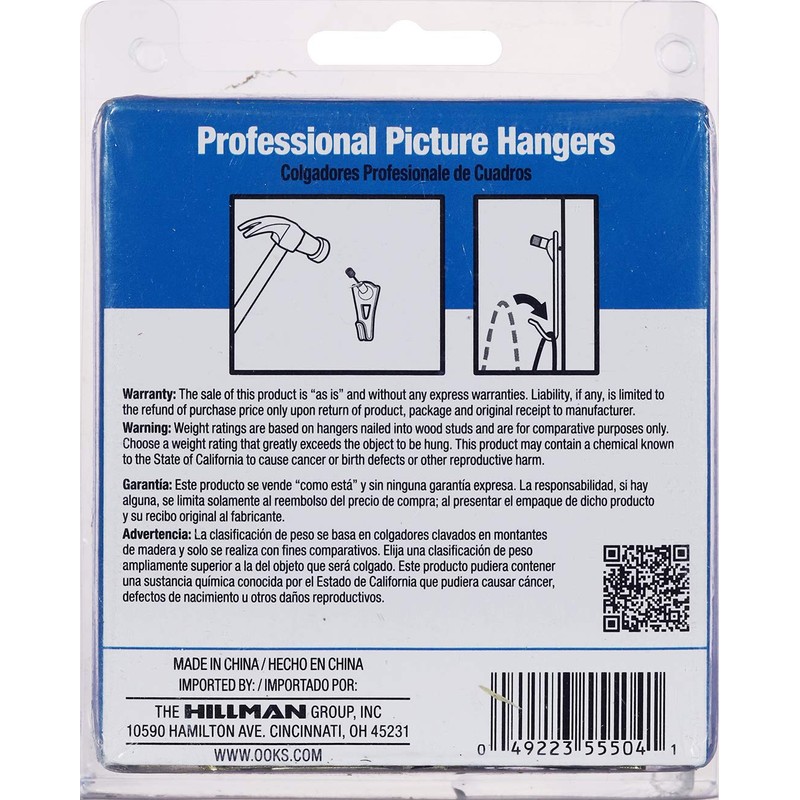OOK 535890 Professional Picture Hangers, Art Hangers, Padded, Reusable Picture
