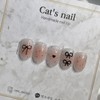 Ribbon Cheek Nail Handmade Nail Tips - Stiletto / 리본 치크네일 수제네일팁 - 스틸레토