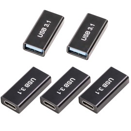 BETU 5𝐏𝐚𝐜𝐤 𝐔𝐩𝐠𝐫𝐚𝐝𝐞𝐝 USB Female to C Female Adapter, 10GB-Usb3.1 to C Adapter Connector, Bi-Directional High Speed USB Extension Connector Support Charge & Data Sync