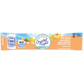 Crystal Light Peach Mango On-The-Go Powdered Drink Mix with Caffeine, 0.07 oz Packet