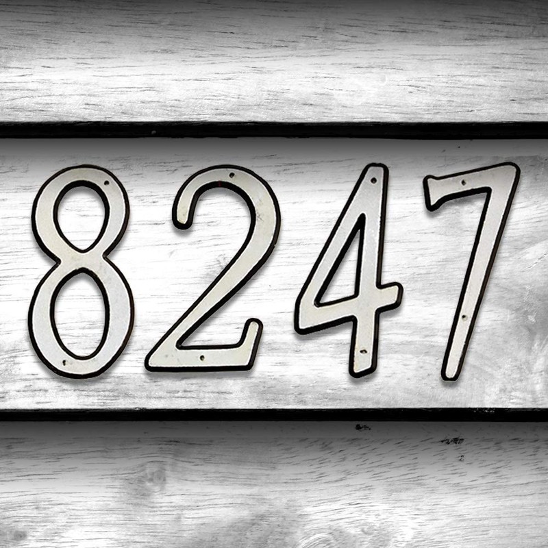 Hy-Ko 4” Classic Black Reflective Plastic House Number, Modern Raised