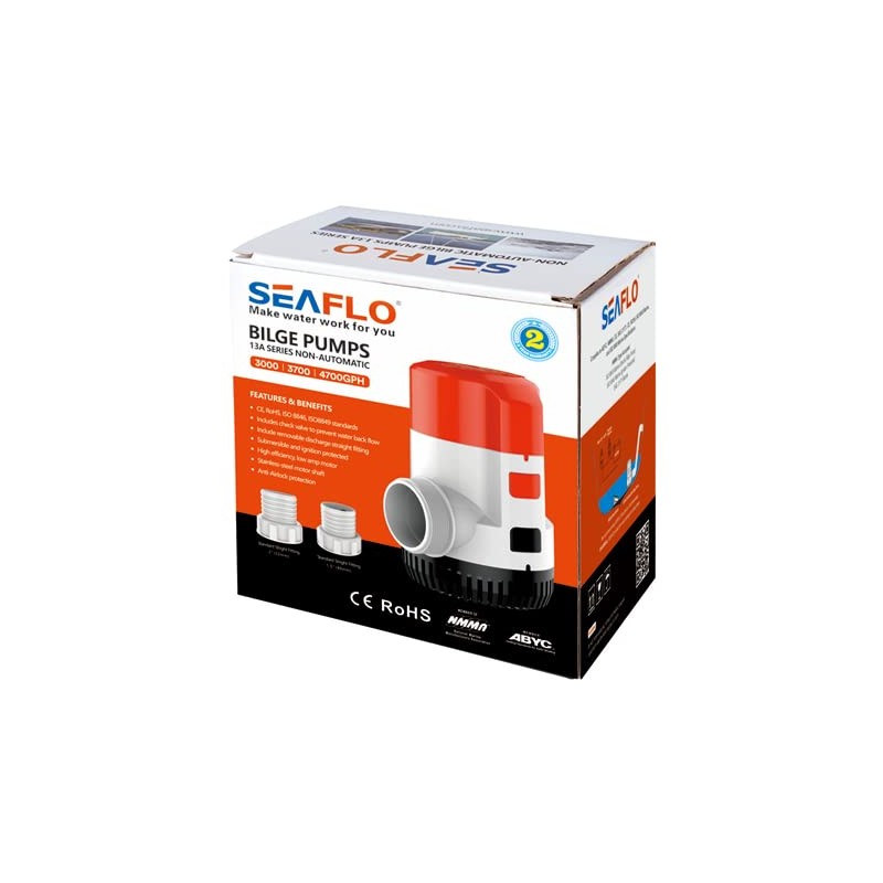 SEAFLO13A Series 4700 GPH Non-Automatic 12V BILGE PUMP