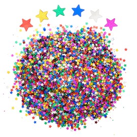 Rainbow Star Confetti for Table Decor - Metallic Foil Glitter Stars & Sequins - Rainbow Glitter Confetti for Birthday Party, Wedding & DIY Crafts
