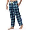 IZOD Men's Lite Touch Fleece Sleep Pajama Pant, Navy/Green Plaid,