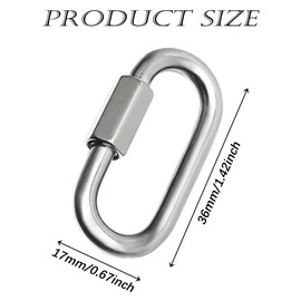10 PCS Screw Quick Link Metal Carabiner Chain Connectors Heavy Duty D Shape Locking Clips for Outdoor Camping Climbing Fishing Hiking Traveling Accessories (M3.5)