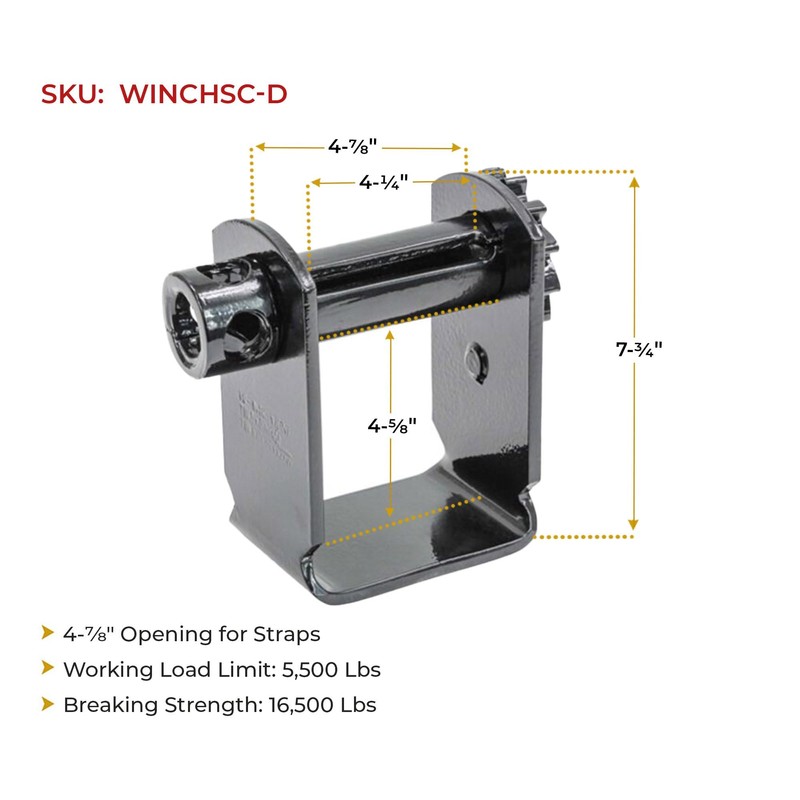 Mytee Products Trailer Winch - Standard Sliding C Track -