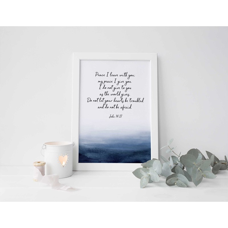 Crafty Cow Design John 14 27 Bible Verse Print, Peace