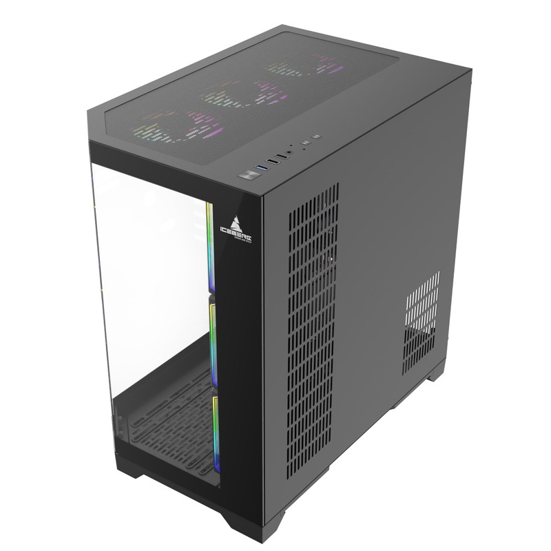 PC Gaming ATX Case Iceberg Crystal Edge Full Panoramic View