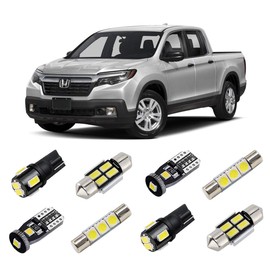 BRISHINE White Interior LED Lights Kit for Honda Ridgeline 2017 2018 2019 2020 2021 Super Bright 6000K LED Interior Light Bulbs Package + License Plate Lights and Install Tool