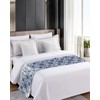 Ldtrchee Bed Runner for Queen Size Bed, Navy Blue Boho