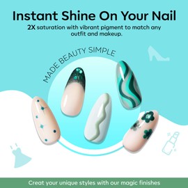 modelones Gel Nail Polish Set - 6 Colors Misty Gray Dark Green Glitter Gel Polish Kit Sage Green Baby Blue Nail Polish Soak Off LED Nail Lamp Nail Kit Fall Winter Nails Salon DIY Gift