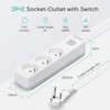 Aigostar 3-Way Power Strip with Switch, Multiple Socket with 3