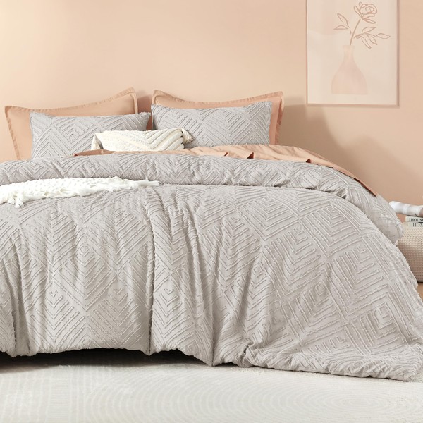 Litanika Super King Plus Comforter Linen Grey, 3 Pieces Tufted