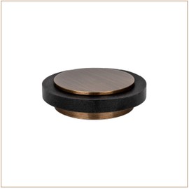 EVI | Adhesive Doorstop | 1.37'' X 0.55'' | Natural Silicone Black Rubber | Brass | Aged Leather Finish | Great Adherence | 100% Functional | Mod. I-203x12