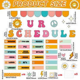 Groovy Daily Schedule Bulletin Board Scheduling Classroom Bulletin Board Decorations Daily School Schedule Paper Cutouts Classroom Must Haves for Class Office Home Chalkboard Wall Door Supplies