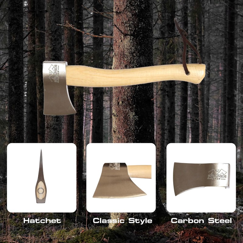 Prandi Axes Yankee C45 Forged Carbon Steel Hatchet - Hickory