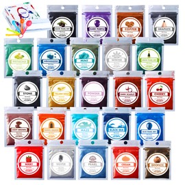 Mica Powder - (24-Pack/ .35 Oz Each) Color Soap Making Epoxy Resin Pigment, Bath Bomb, Candle, Nails