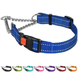 CollarDirect Reflective Dog Collar Martingale Collars Side Release Buckle Chain Training Adjustable Pet Choke Collars
