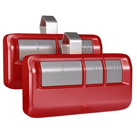 GONAT Universal Garage Door Opener Remote with Visor Clip, for LiftMaster/Chamberlain/Craftsman Door Opener, Suitable for 5 Color Learn Buttons, red, 2 Pack