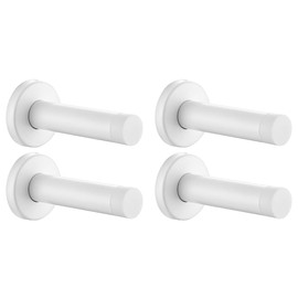 JQK Door Stopper White, 304 Stainless Steel Thicken 1mm Sound Dampening Door Stop Bumper Wall Protetor 4 Pack, DSB5-WH-P4