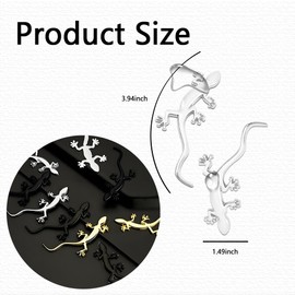 deemars Gecko Car Stickers, Automotive Body Decals, Fashion 3D Gecko Shape Pure Metal Chrome Badge Emblem Decal Sticker, Car Decor Accessories Car Body Block Scratch Sticker Fit for Cars, SUVs, Trucks
