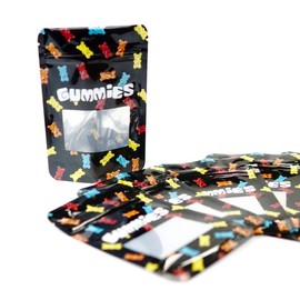 Gummies Mylar Bags 3.5g Smell Proof Ziplock Resealable Heatseal Bags | 50 Packs