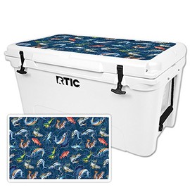 MightySkins Skin Compatible with RTIC 65 Cooler Lid (2016) – Saltwater Compass | Protective, Durable, and Unique Vinyl Decal wrap Cover | Easy to Apply, Remove, and Change Styles | Made in The USA