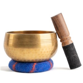 Ohm Store 4" Tibetan Singing Bowl Set — Meditation Sound Bowl Handcrafted in Nepal for Yoga, Chakra Healing, Mindfulness, and Stress Relief — Unique Spiritual Gifts for Women and Men