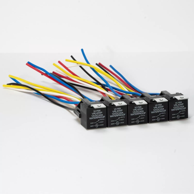 VLYNX QTY1 RELAY + 1SOCKET 12V DC 30/40A 5PIN WATERPROOF