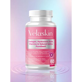 VelaSkin Collagen for Women – Marine Collagen Capsules with Hyaluronic Acid, Biotin, Vitamin C & E – Supports Skin Elasticity, Hydration, Hair Growth, Nail Strength & Anti-Ageing – 60 Caps – UK Made