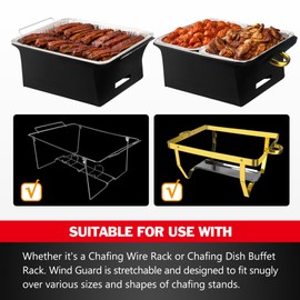 4-Pack Chafer Wind Guard by Peurif,Chafer Stand Cover,Chaffing Buffet Decorative Food Warmer,Flame Retardant Fabric for Parties Buffet,Cover for Indoor & Outdoor Events,Party,Buffet,Catering,Camping