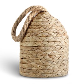 4.4lb Heavy Duty Door Stopper with Handle, Natural Water Hyacinth Doorstop for Bottom of Door Home Decor