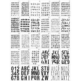 30 Pieces Letter Stencils for Painting 4 x 7 Inch Alphabet Reusable Plastic Numbers Font Templates for Journal Notebook, Diary, Scrapbook Decor Supplies