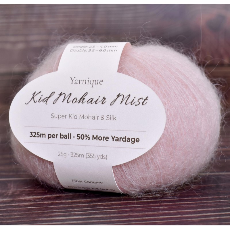 Kid-Silk Mohair Yarn, Lace Weight, 4 Balls 100g, 1420 yds