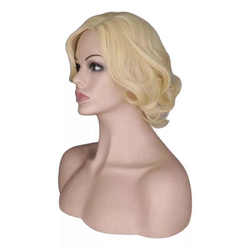 generic E Peluca De Cosplay Rizada Rubia Corta Para Mujer