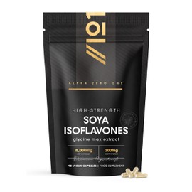 SOYA Isoflavones Extract 15,000mg – High Strength 40% Isoflavones – 90 Vegan Capsules – High Strength Glycine Max Extract –3 Months Supply – by Alpha01