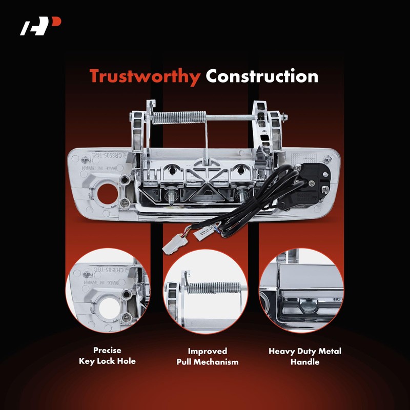 A-Premium Upgraded Metal Tailgate Handle Liftgate Latch Handle with Keyhole