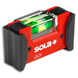 Sola GO! CLIP - Mini Spirit Level Made of Fibreglass Reinforced Plastic - Sola Spirit Level Small for Electricians - Small Pocket Spirit Level - with Belt Clip