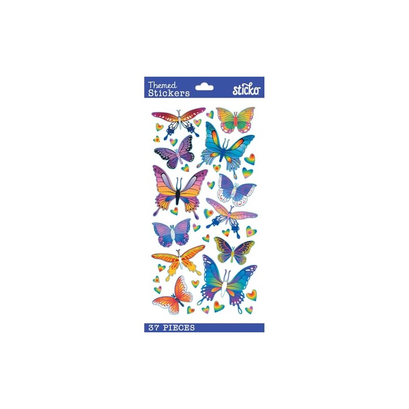 Sticko Theme Sticker Butterfly, Multicolor