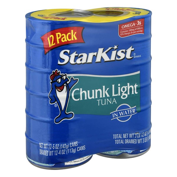 StarKist Chunk Light Tuna in Water, 5 oz Can, Pack of 12