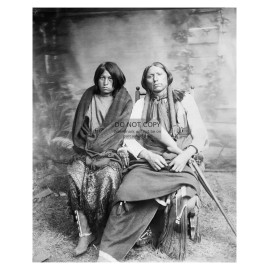 CHIEF QUANAH PARKER NATIVE AMERICAN LEADER AND HIS WIFE 8X10 PHOTO