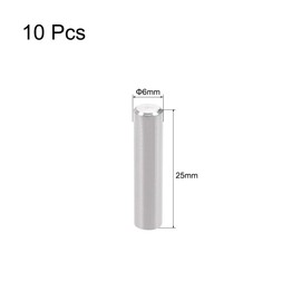 TA-VIGOR 10Pcs 6mm x 25mm Dowel Pins, 304 Stainless Steel Shelf Support Cylindrical Pin Pegs Shelf Support Pegs Fasten Elements for Furniture, Cabinets, and Mechanical Applications