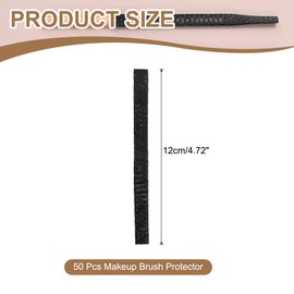 sourcing map 50Pcs Makeup Brush Protector, 12cm PE Plastic Mesh Sleeve Cover, Black