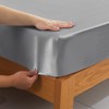 ROOEE Satin Silk Fitted Sheet with Pillowcase Set Breathable Soft