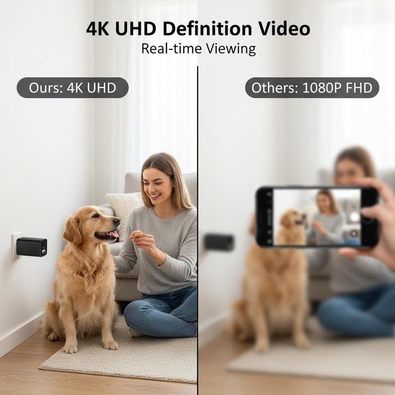 Unohoe Wall Outlet Security Camera 4K Plug-in WiFi Camera for
